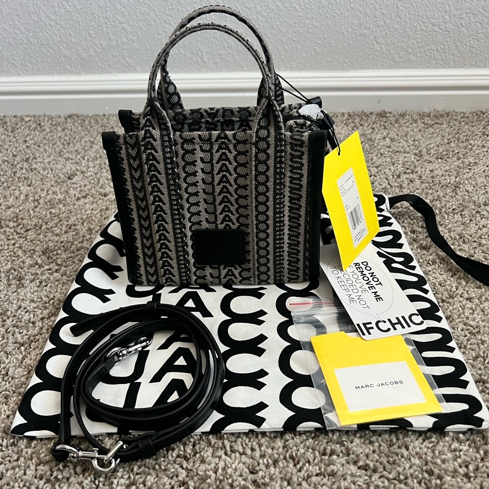 Marc Jacobs The Monogram Crossbody Tote Bag - Beige/Black Multi